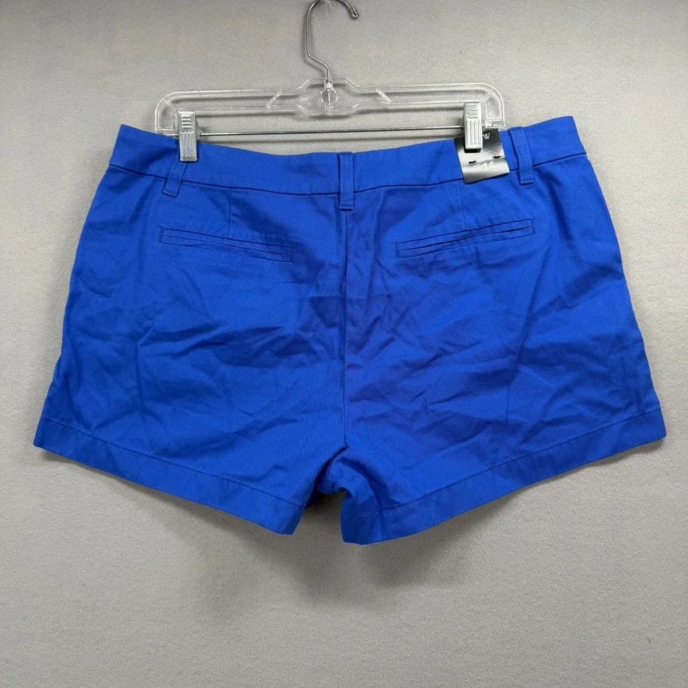 J.CREW Chino Shorts Womens 14 Royal Blue‎ Cotton Lightweight 3.5